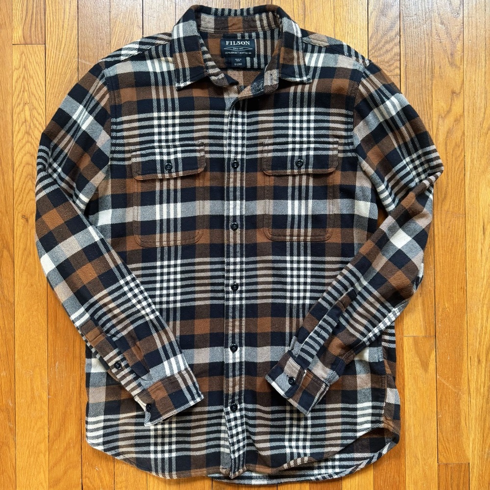 Filson Vintage Flannel Plaid Button-up Work Shirt